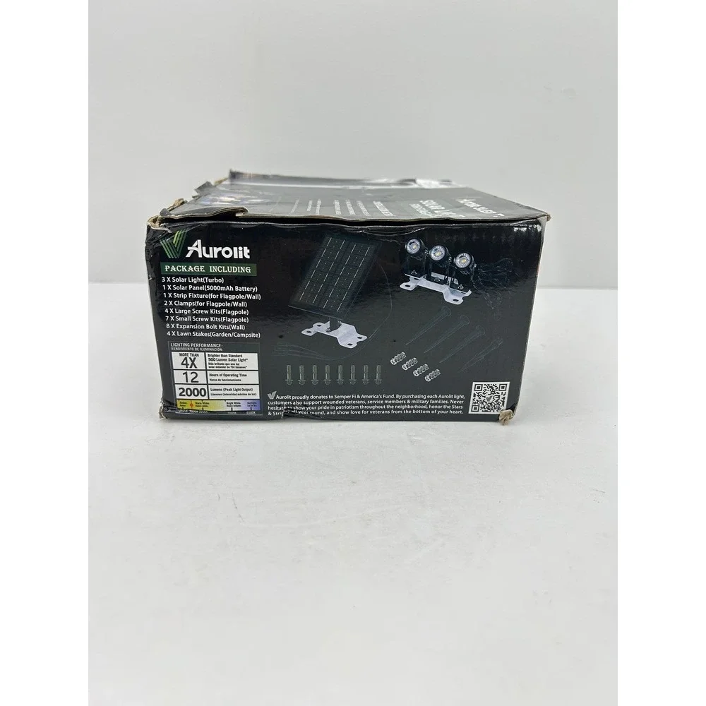 Aurolit Solar Light for Flagpoles‎  OS Black New